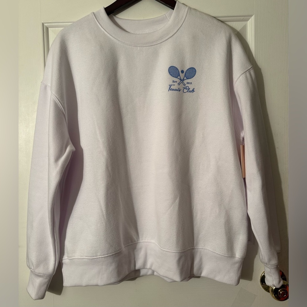 WILO The Label Small White Blue Tennis Crewneck Sweatshirt Melbourne Australia